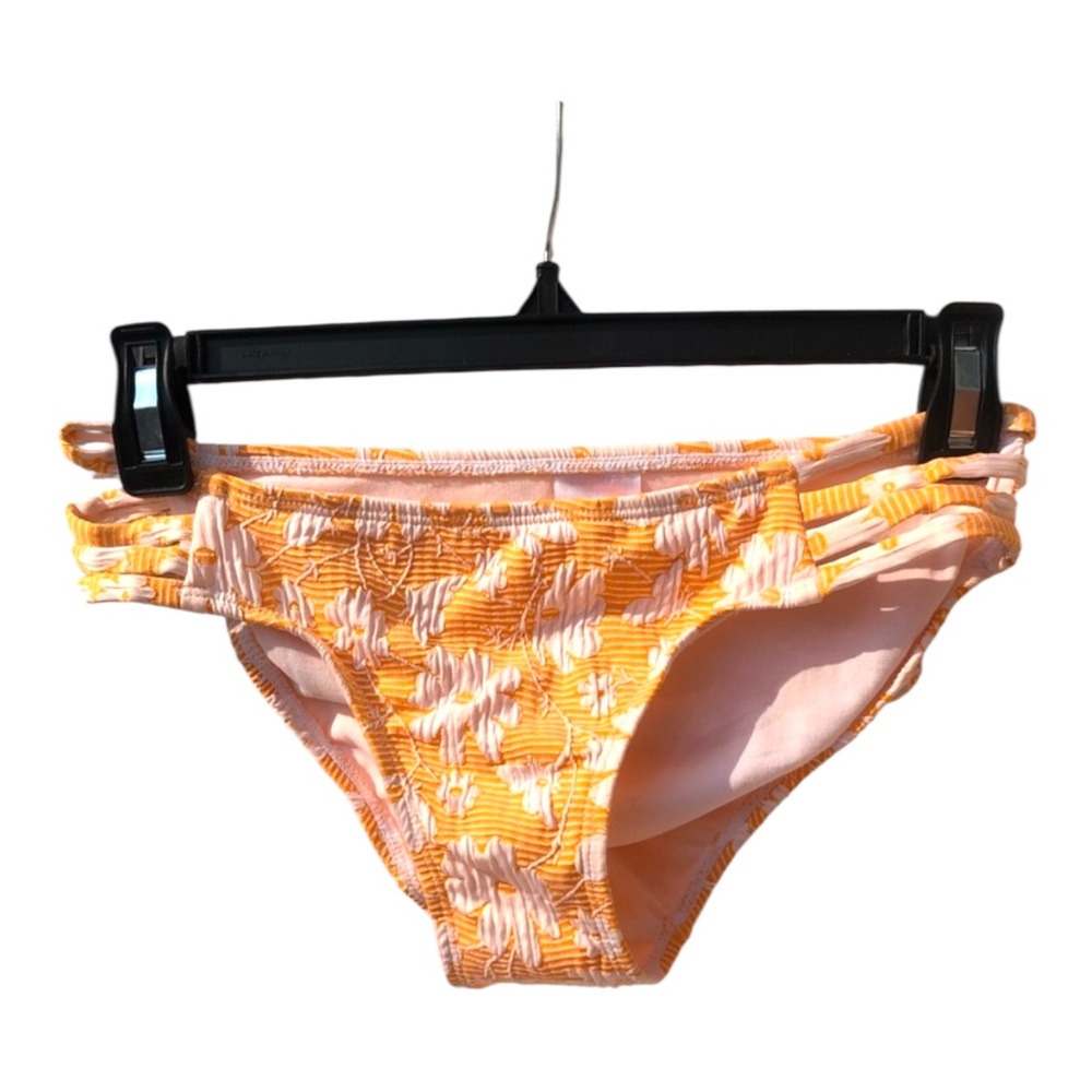 NWOT Xhilaration Orange White Floral Textured 2-PC Two Piece Convertible Bikini - Picture 11 of 16